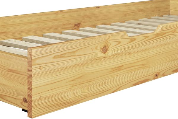 Etagenbett hoher Bettabstand massive Kiefer Zubehör wählbar Liegefläche 90x200 V-60.12-09Ni100Rollrost. Matratze und Gästebettkasten inkl. Bild 8