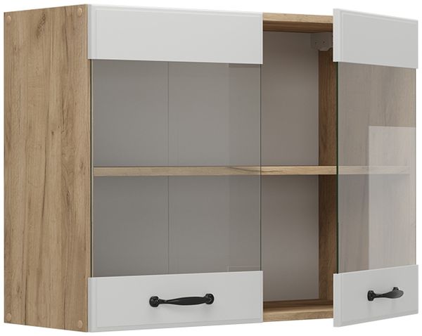 Küchenglasschrank R-Line Weiß Landhaus 80 cm Vicco Bild 4