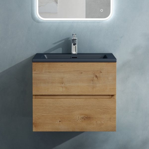 doporro Badmöbel-Set Badezimmermöbel Badezimmer inkl. matt Anthrazit Waschbecken Waschtisch