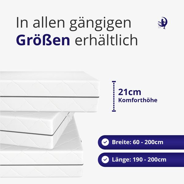 Federkernmatratze 90x190cm – Ergonomische 7 Zonen Matratze 90x190 – Härtegrade H2 und H3 - Höhe 21 cm Bild 4