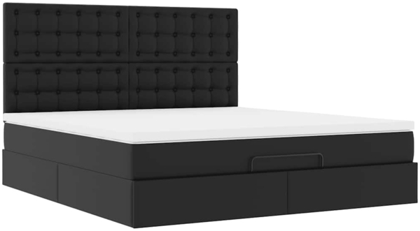 vidaXL Ottoman-Bett mit Matratze Schwarz 180x200 cm Kunstleder 3313016 Bild 5