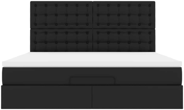 vidaXL Ottoman-Bett mit Matratze Schwarz 180x200 cm Kunstleder 3313016 Bild 6
