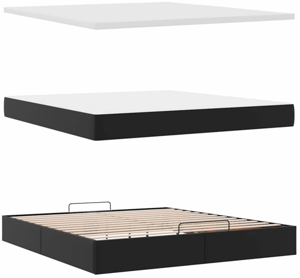 vidaXL Ottoman-Bett mit Matratze Schwarz 180x200 cm Kunstleder 3313016 Bild 7