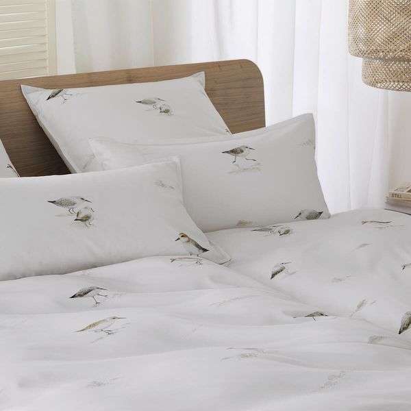 elegante Mako-Satin Bettwäsche Sandpiper creme | 135x200 cm + 80x80 cm