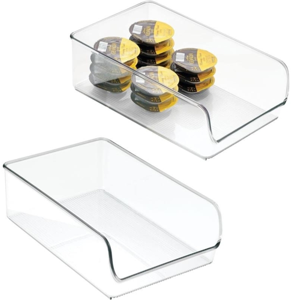 Aufbewahrungsbox Organizer Küche und Vorratskammer mDesign 2er Set transparent