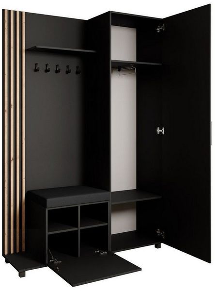 Beautysofa Garderoben-Set Livia – Design, Funktion und Ordnung in Perfektion, (Geräumiger Schuhschrank, mit praktischer Kleiderstange)