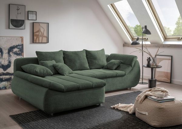 INOSIGN Ecksofa Imola, bequem, aktuelle Steppung im Sitz, L-Form, Breite 270cm, wahlweise mit Bettfunktion