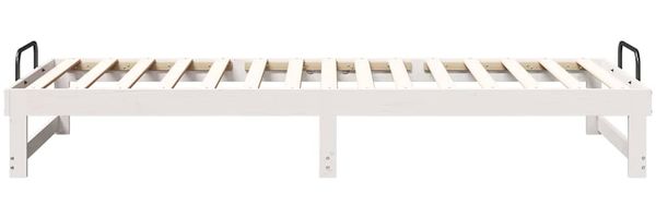 vidaXL Bettrahmen Weiß 100 x 220 cm Massives Kiefernholz 873173 Bild 6