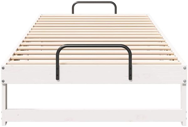 vidaXL Bettrahmen Weiß 100 x 220 cm Massives Kiefernholz 873173 Bild 5