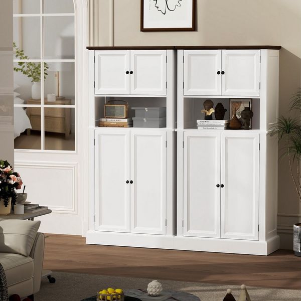 oyajia Stauraumschrank Badkommode Badezimmerschrank Badschrank Badezimmermöbel (verstellbare Ablagen, offenes Fach) Hochwertige MDF Front, Badschrank, Bad