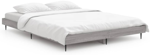 vidaXL Bettgestell Grau Sonoma 135x190 cm Holzwerkstoff 832291