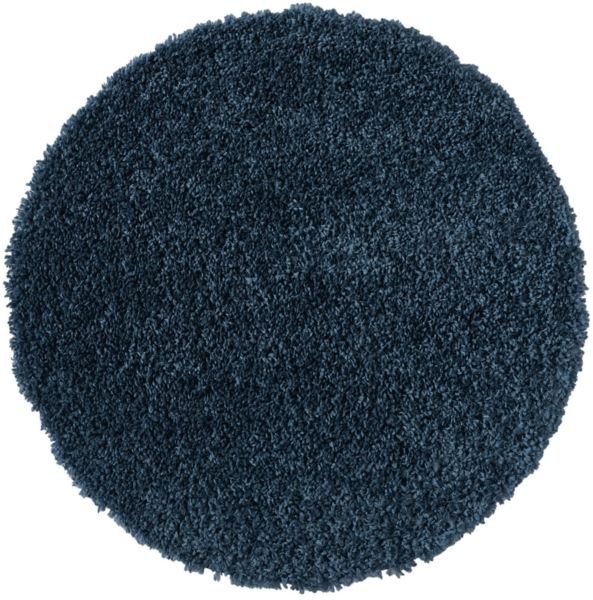 LebensWohnArt Teppich Hochflor Teppich SHAGGY dunkelblau rund diverse Größen, Höhe: 3.7 mm
