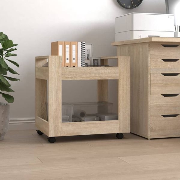 vidaXL Bürowagen Sonoma-Eiche 60x45x60 cm Holzwerkstoff 816603