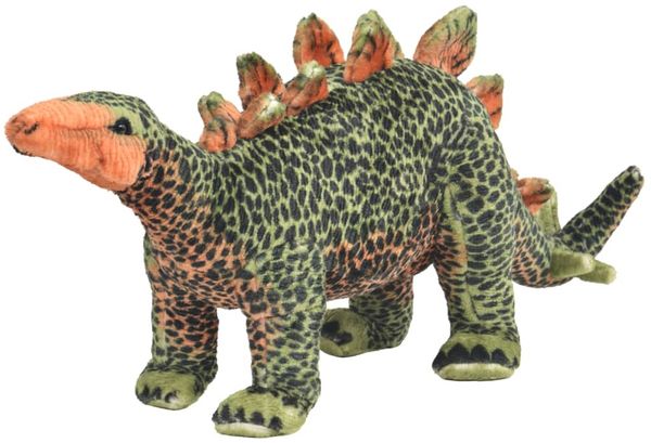vidaXL Plüschtier Stegosaurus Stehend Plüsch Grün und Orange XXL 91346