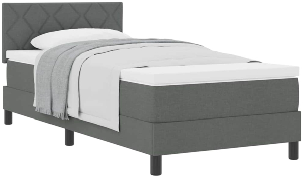 vidaXL Boxspringbett mit Matratze Dunkelgrau 100 x 200 cm Stoff 3338742 Bild 2