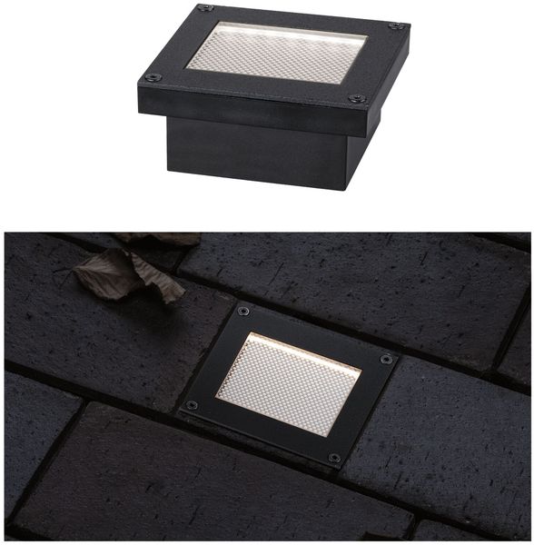 Paulmann 94578 Solar LED Bodeneinbauleuchte Domenic 80mm IP67 3000K Schwarz