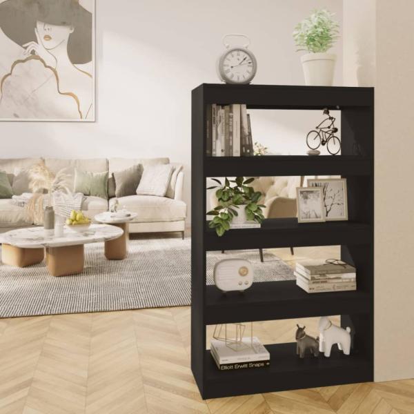 vidaXL Bücherregal/Raumteiler Schwarz 80x30x135 cm Holzwerkstoff 811710