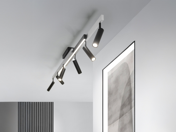 ZENO Deckenleuchte 6-flg, Aluminium gebürstet, 6xSMD, 42W, 4800lm, 2700-6500K, ausziehbar Bild 7