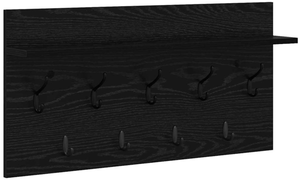 vidaXL Wandmontierter Kleiderständer mit Regal Schwarz Eichen-Optik 874436