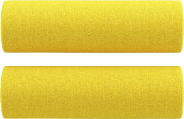 vidaXL Zierkissen 2 Stk. Hellgelb Ø15x50 cm Stoff 349506