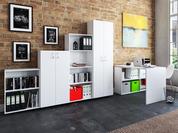 Büro-Set >Trio< in Weiß - 228.1x76x34.5cm (BxHxT)