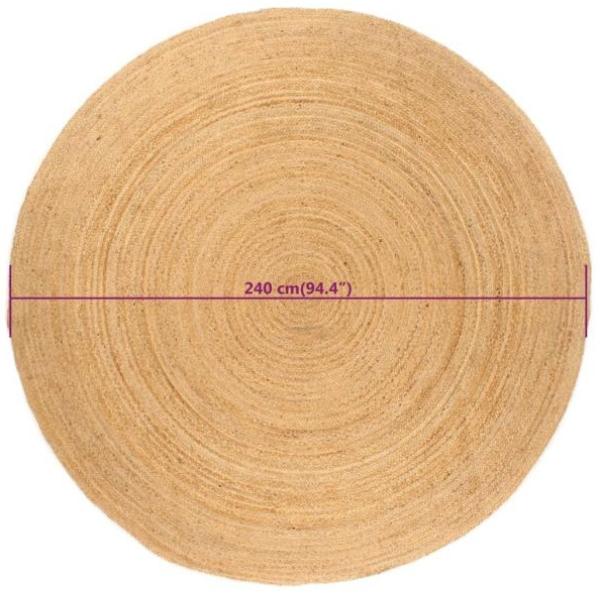 vidaXL Teppich Jute Geflochten 240 cm Rund 343586