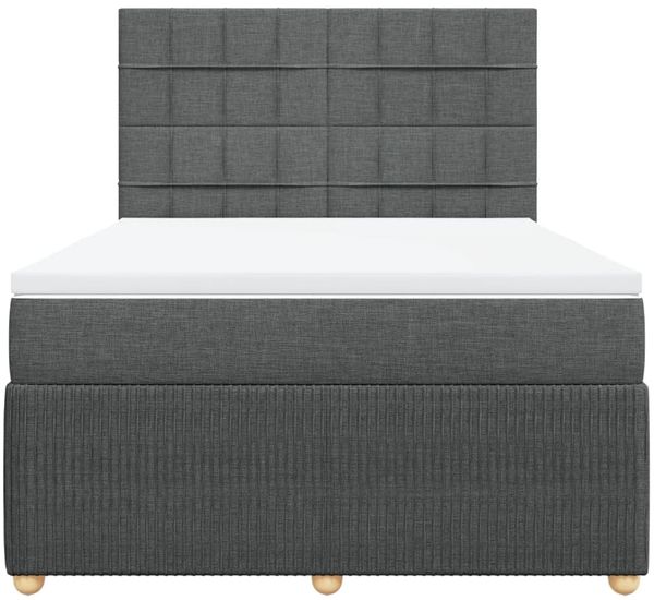 vidaXL Boxspringbett mit Matratze Dunkelgrau 140x200 cm Stoff 3294380 Bild 6