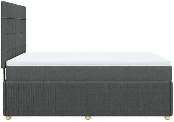 vidaXL Boxspringbett mit Matratze Dunkelgrau 140x200 cm Stoff 3294380 Bild 7