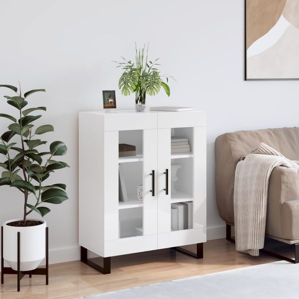 vidaXL Sideboard Hochglanz-Weiß 69,5x34x90 cm Holzwerkstoff 827814