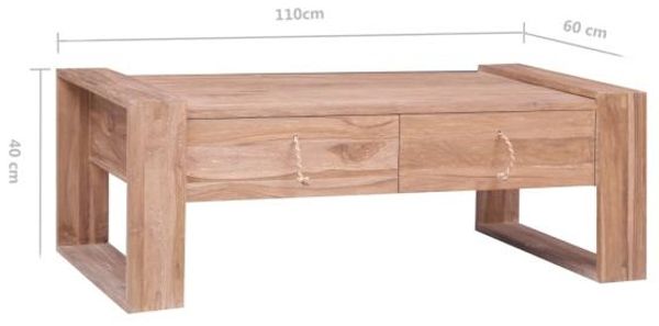 vidaXL Couchtisch 110×60×40 cm Teak Massivholz [287892] Bild 6