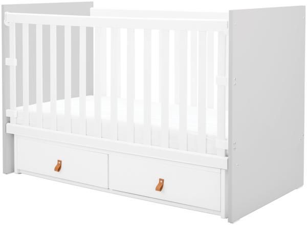 Kikkaboo Babybett Hollee Gitterbett 120x60 cm Schwingfunktion, 2 Schubladen grau