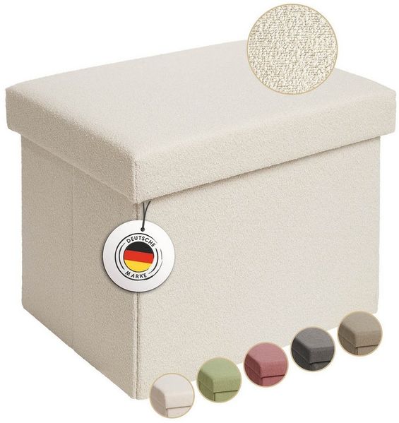 Laleni Sitzbank mit Stauraum - Truhenbank mit Stauraum 41x31 cm - Sitztruhe mit Stauraum - Sitzwürfel - Aufbewahrungsboxen - Sitzbank klein - Sitzbank Beige - Sitzwürfel mit Stauraum - Hocker Beige