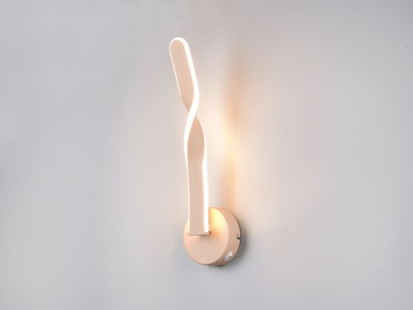 LED Wandleuchte GINKO für innen modern mit Schalter, Beige, Höhe 45cm