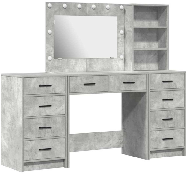 vidaXL Schminktisch mit Schubladen 3 pcs Beton Grau Holzwerkstoff 3334212