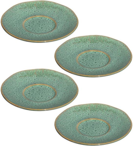 Leonardo MATERA Keramikunterteller 15 cm grün für Becher und Tasse 4er Set