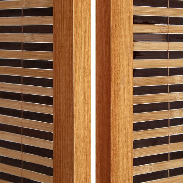 Paravent Raumteiler 5 teilig Holz Trennwand Sichtschutz Braun Bild 9