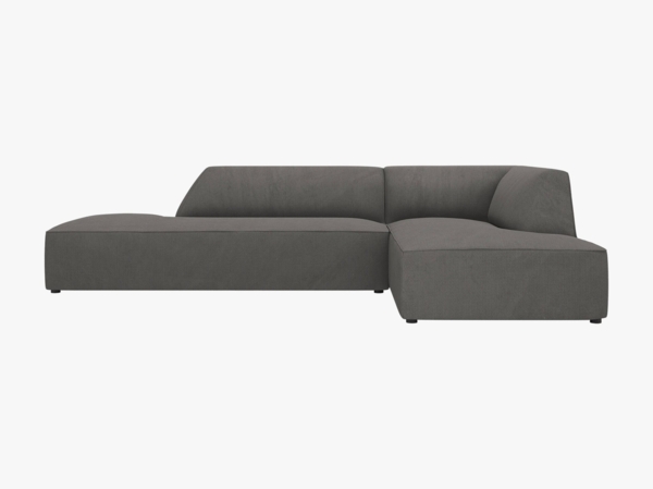 Micadoni Ecksofa Ruby 4-Sitzer Rechts Kord Scala Dunkelgrau