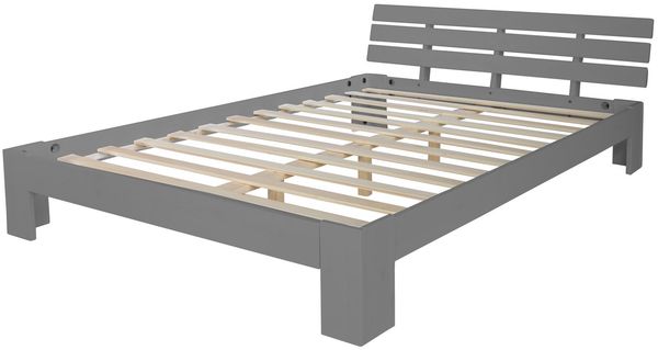 Homestyle4u Futonbett, massives Kiefernholz, Grau, 140x200 cm Bild 8