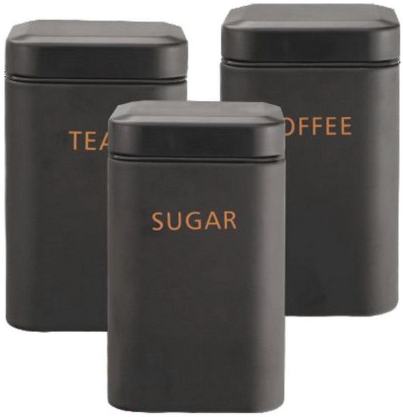Vorratsdosen Vorratsbehälter Kaffeedose Metall 3er-Set 1L Cheffinger CF-CAN3G