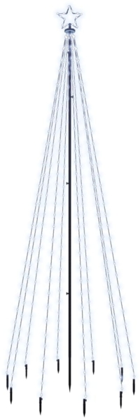 vidaXL LED-Weihnachtsbaum mit Erdnägeln Kaltweiß 310 LEDs 300 cm 343555