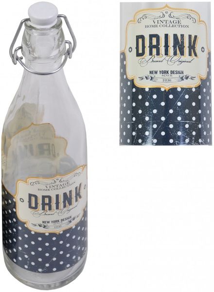 LORY Drahtbügelflasche 0,5 Liter Glasflasche mit Bügelverschluss Retro Vintage