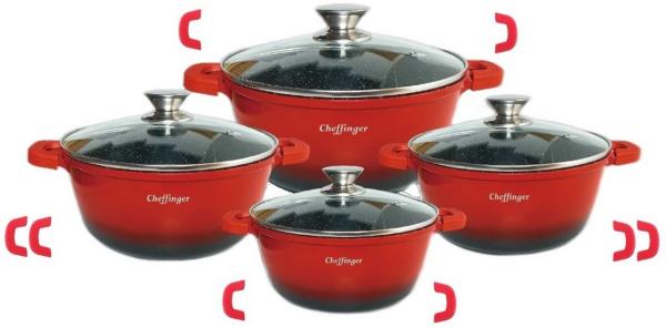 Cheffinger Topf-Set 8 tlg Kochtopf Set Topf Induktion Anti Haft 20-24-28-32cm, (8-tlg)