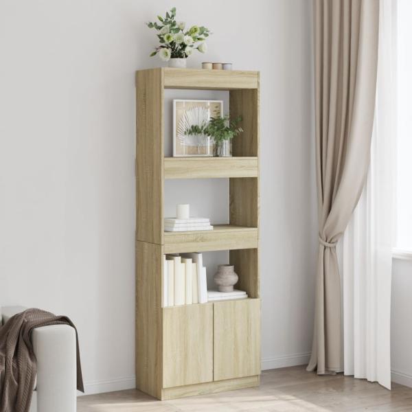 vidaXL Highboard 63x33x180 cm Sonoma-Eiche Holzwerkstoff 3309602