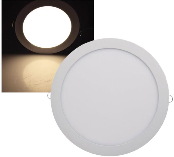 LED Licht-Panel "QCP-30R", Ø 30cm230V, 24W, 1680 Lumen, 2900K / warmweiß