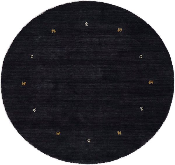 carpetfine Wollteppich Gabbeh Uni, rund, Höhe: 15 mm, reine Wolle handgewebt, Gabbeh Tiermotiv warmes Raumklima viele Größen