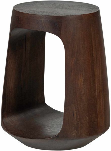 Beistelltisch Bayo aus Mangoholz, organisches Design, modern, nussbaumfarben, handgefertigt