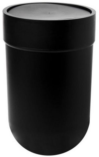Umbra Bath Touch Mülleimer mit Deckel, Abfalleimer, Müllsammler, Papierkorb, Soft Touch Kunststoff, Schwarz, 023269040