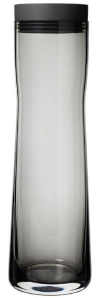 Blomus SPLASH Wasserkaraffe, Karaffe, Krug, Edelstahl poliert, Glas klar, Silikon, schwarz, 1 L, 63807