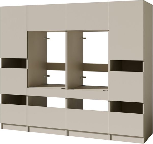 BASIC by Balculina Mehrzweckschrank-Set Washhome B/T/H 236x68x200 cm, (4-St), Breite 236cm, höhenverstellbare Metallfüße