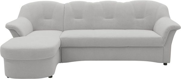 DOMO collection Ecksofa Flores Schlafsofa, B/T/H: 233/142/86 cm, L-Form, wahlweise mit Bettfunktion, wahlweise mit Federkern, auch in Leder